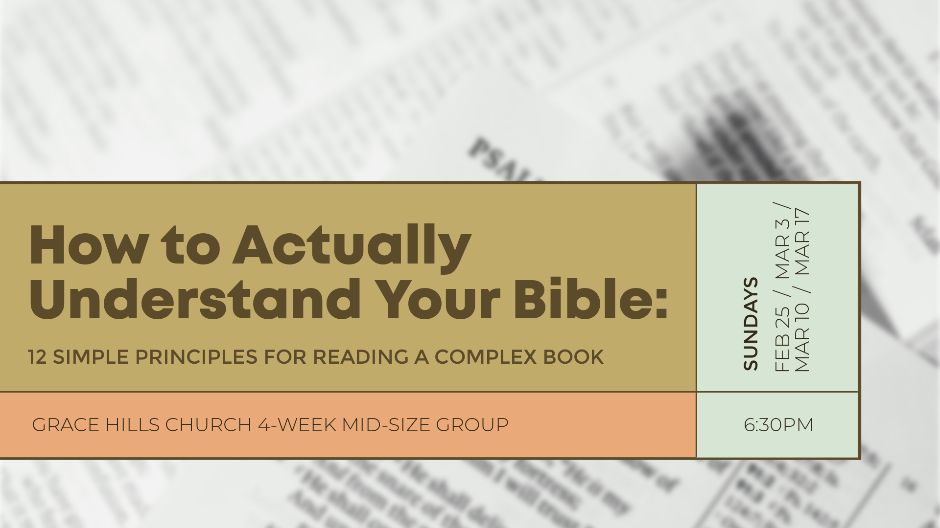 How to Actually Understand Your Bible: Midsize Group | March 3